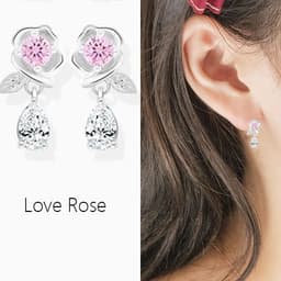 image-Korean version of the rose earrings multicolor earrings Korean version of the Korean version of the earrings tassel earrings