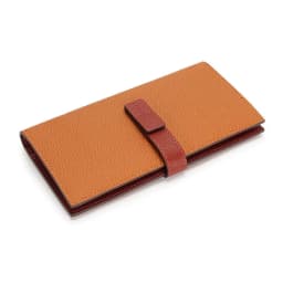 image-2022 new wallet European and American drawstring long ladies wallet top layer leather clutch bag contrast color leather women's handbag