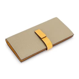 image-2022 new wallet European and American drawstring long ladies wallet top layer leather clutch bag contrast color leather women's handbag