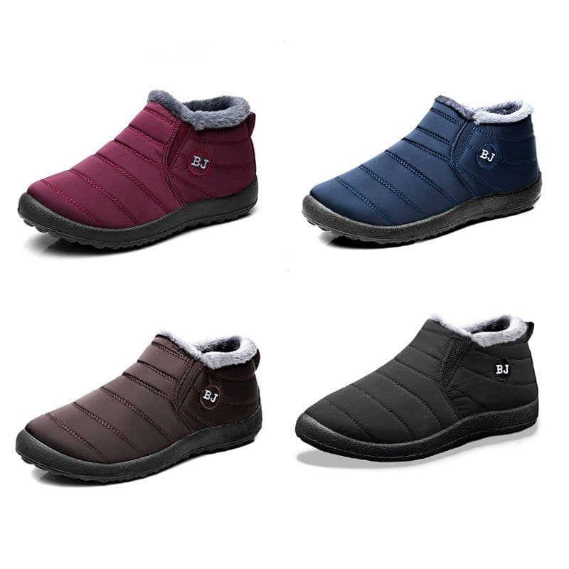 image-Couple non-slip waterproof cotton boots umbrella cloth snow boots men and women same winter cotton shoes