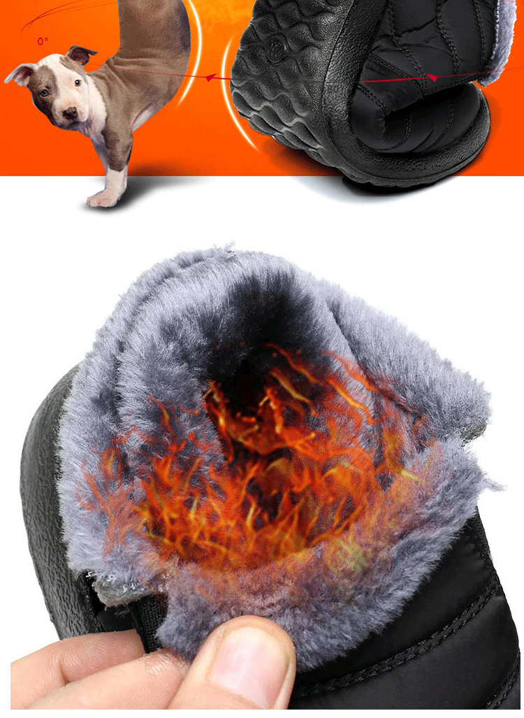 image-Couple non-slip waterproof cotton boots umbrella cloth snow boots men and women same winter cotton shoes