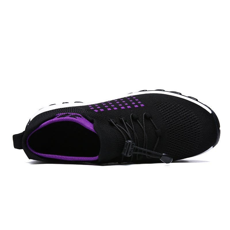 image-Cross-border popular plus size women's shoes mom shoes rocking shoes socks casual shoes flying woven breathable women's shoes lace-up platform shoes