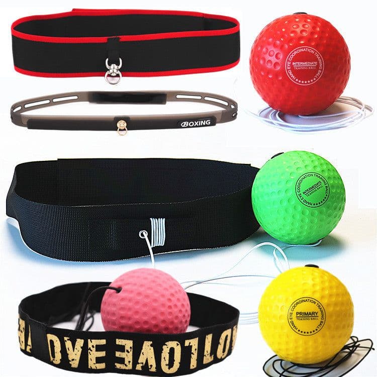 image-New nylon belt boxing reaction ball head-mounted Sanda fight training equipment head-mounted boxing speed ball
