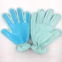 image-Pet Cleaning Supplies New Five Finger Suede Cat Gloves Bath Grooming Massage Brush One Piece Distribution