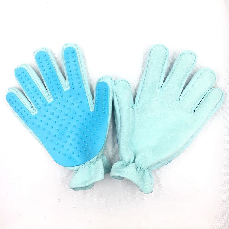 image-Pet Cleaning Supplies New Five Finger Suede Cat Gloves Bath Grooming Massage Brush One Piece Distribution