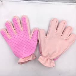 image-Pet Cleaning Supplies New Five Finger Suede Cat Gloves Bath Grooming Massage Brush One Piece Distribution