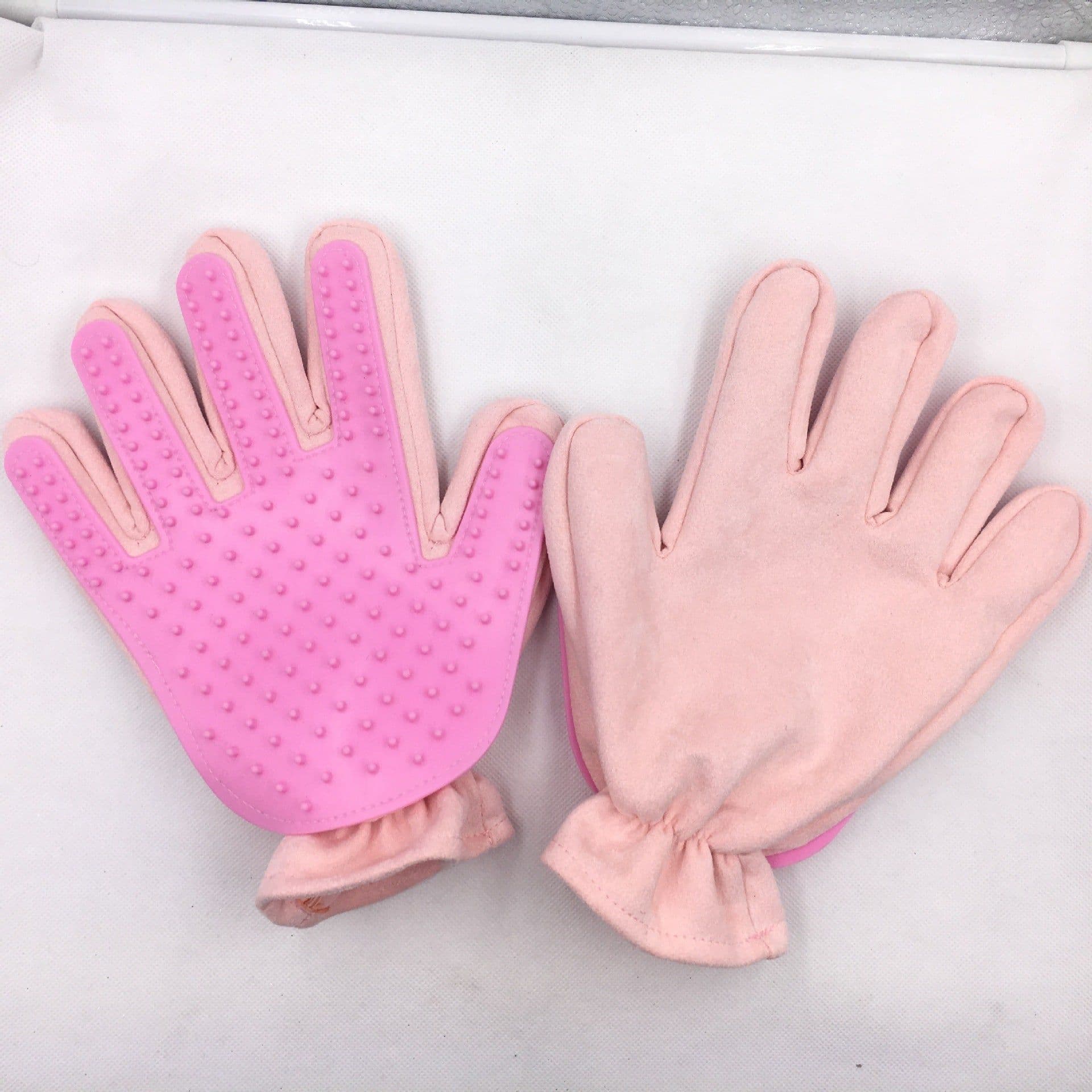 image-Pet Cleaning Supplies New Five Finger Suede Cat Gloves Bath Grooming Massage Brush One Piece Distribution