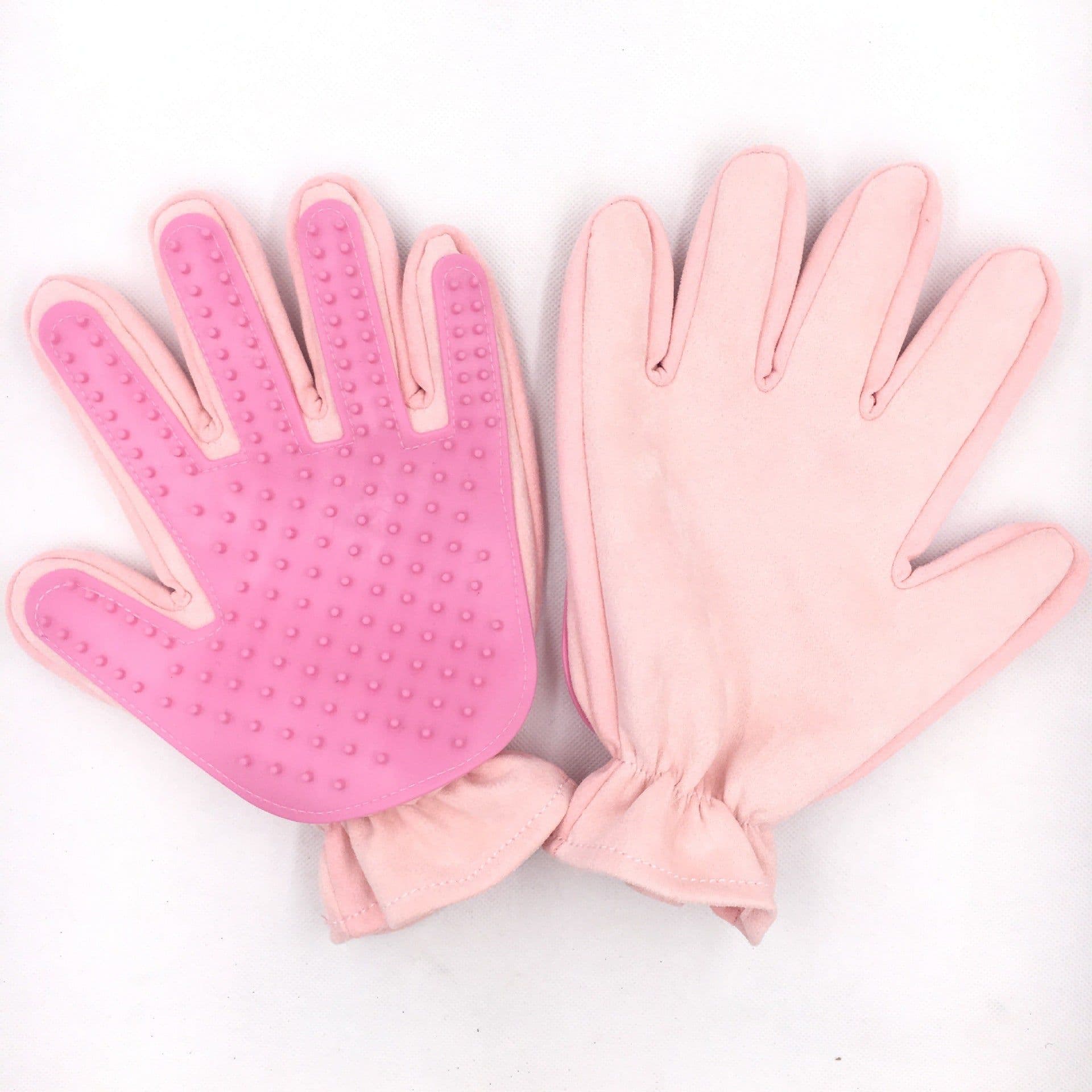 image-Pet Cleaning Supplies New Five Finger Suede Cat Gloves Bath Grooming Massage Brush One Piece Distribution