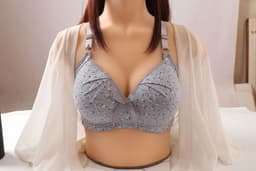 image-Foreign trade cross-border pure cotton printing bra without steel ring gather non-magnetic plus size mother underwear factory direct sales