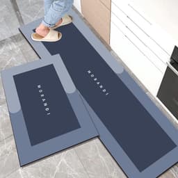 image-Kitchen floor mats can be wiped door mats water-absorbing oil-absorbing diatom mud pads household mats waterproof oil-proof non-slip carpet