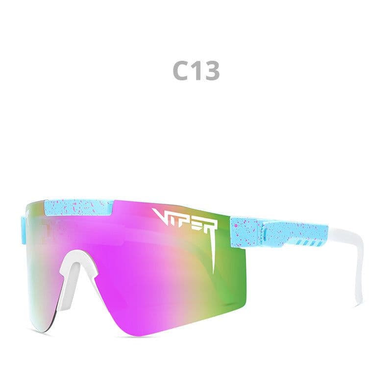 image-Pit Viper Large Frame Sports Windproof Riding Glasses Fashion Colorful Personality Polarized Sunglasses New Box