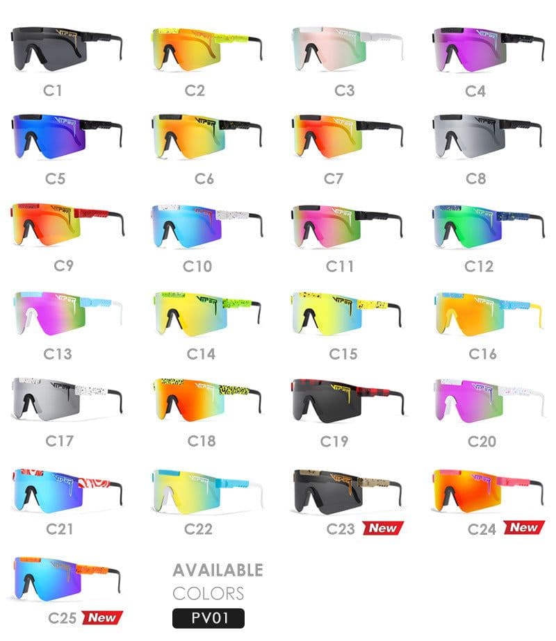 image-Pit Viper Large Frame Sports Windproof Riding Glasses Fashion Colorful Personality Polarized Sunglasses New Box