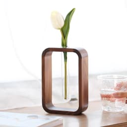 image-Zen Japanese vase dried flower decoration small ornament flower arrangement modern minimalist living room home accessories solid wood
