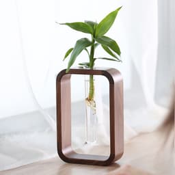 image-Zen Japanese vase dried flower decoration small ornament flower arrangement modern minimalist living room home accessories solid wood