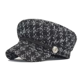 image-Fashion hat shade military octagonal hat autumn and winter retro patchwork beret women England style