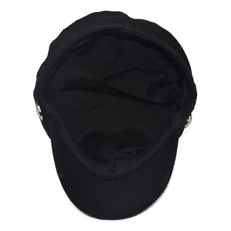 image-Fashion hat shade military octagonal hat autumn and winter retro patchwork beret women England style