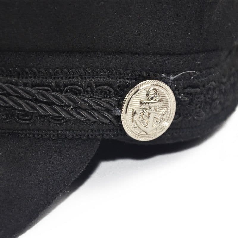 image-Fashion hat shade military octagonal hat autumn and winter retro patchwork beret women England style