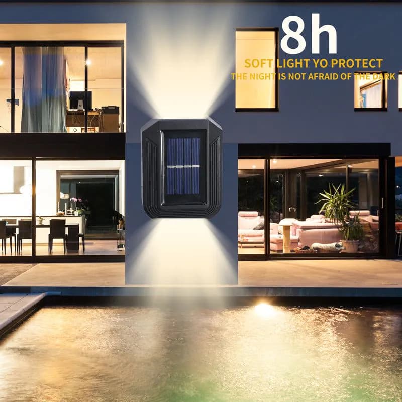 image-Solar outdoor garden lamp home wall lamp decoration layout wall washing wall new up and down luminous atmosphere wall lamp