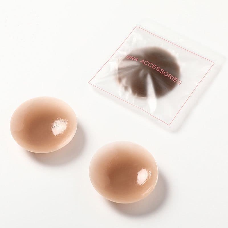 image-Cross-border 2020 new silicone chest stickers invisible bra anti-glare stickers silicone breast stickers anti-bump nipple stickers