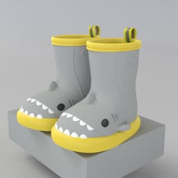 image-Cartoon shark children's rain boots girls baby non-slip rain boots children's cute water shoes waterproof children's rubber shoes