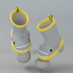 image-Cartoon shark children's rain boots girls baby non-slip rain boots children's cute water shoes waterproof children's rubber shoes