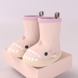 image-Cartoon shark children's rain boots girls baby non-slip rain boots children's cute water shoes waterproof children's rubber shoes