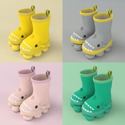 image-Cartoon shark children's rain boots girls baby non-slip rain boots children's cute water shoes waterproof children's rubber shoes