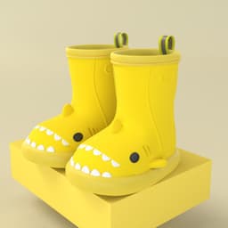 image-Cartoon shark children's rain boots girls baby non-slip rain boots children's cute water shoes waterproof children's rubber shoes