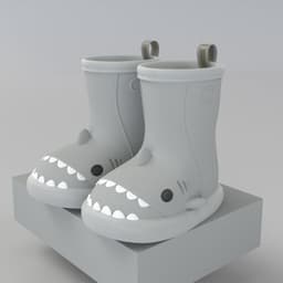 image-Cartoon shark children's rain boots girls baby non-slip rain boots children's cute water shoes waterproof children's rubber shoes