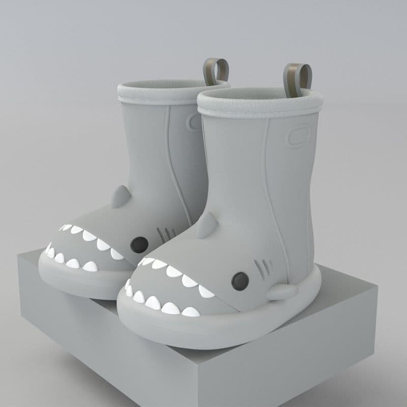 image-Cartoon shark children's rain boots girls baby non-slip rain boots children's cute water shoes waterproof children's rubber shoes