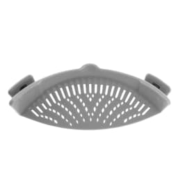 image-Silicone drainer pot side draining block household creative noodles vegetables pouring vegetables filter anti-spill leakage baffle drainer