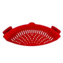 image-Silicone drainer pot side draining block household creative noodles vegetables pouring vegetables filter anti-spill leakage baffle drainer