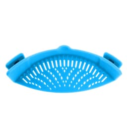 image-Silicone drainer pot side draining block household creative noodles vegetables pouring vegetables filter anti-spill leakage baffle drainer