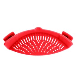 image-Silicone drainer pot side draining block household creative noodles vegetables pouring vegetables filter anti-spill leakage baffle drainer