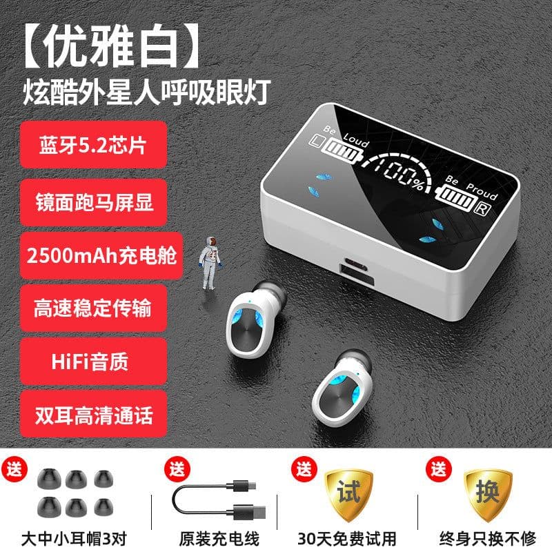 image-Cross-border new H3 S20tws new private model wireless bluetooth digital display binaural sports headphones