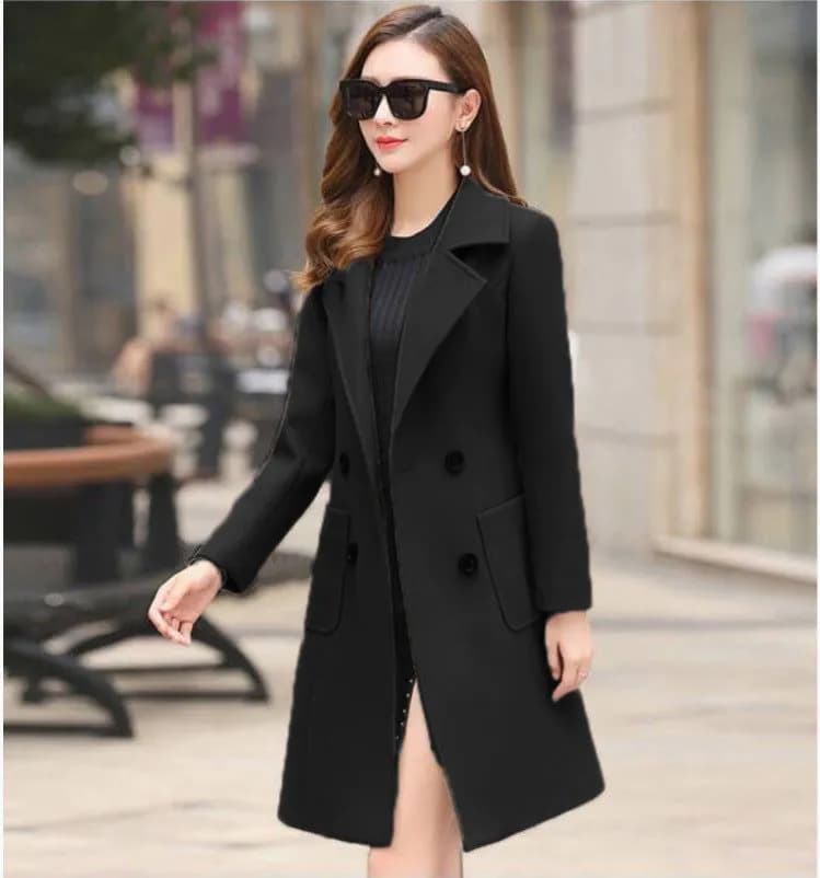 image-2021 new winter Korean version slim fit, fashionable temperament, mid-length waisted woolen coat, women's woolen coat