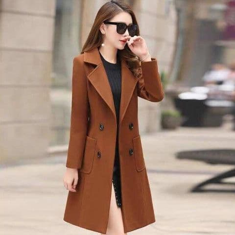 image-2021 new winter Korean version slim fit, fashionable temperament, mid-length waisted woolen coat, women's woolen coat