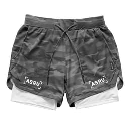 image-2022 summer men's shorts Europe and the United States large size mesh double-layer sports shorts anti-glare outdoor training quick-drying pants