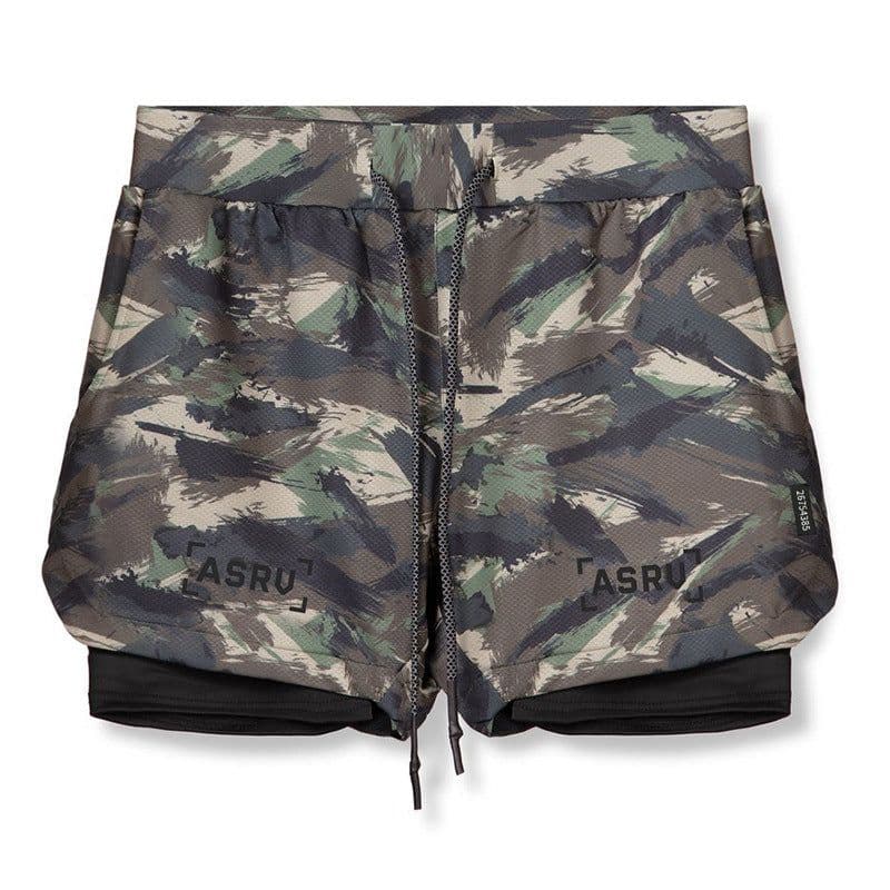 image-2022 summer men's shorts Europe and the United States large size mesh double-layer sports shorts anti-glare outdoor training quick-drying pants