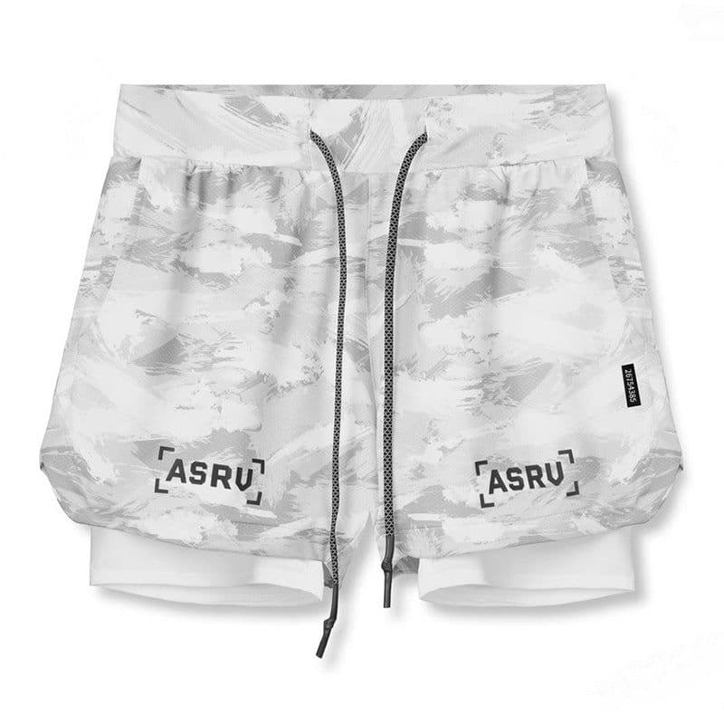 image-2022 summer men's shorts Europe and the United States large size mesh double-layer sports shorts anti-glare outdoor training quick-drying pants