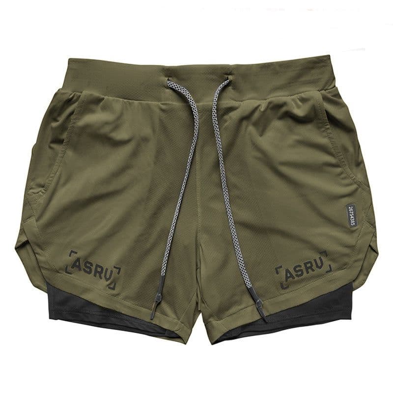 image-2022 summer men's shorts Europe and the United States large size mesh double-layer sports shorts anti-glare outdoor training quick-drying pants