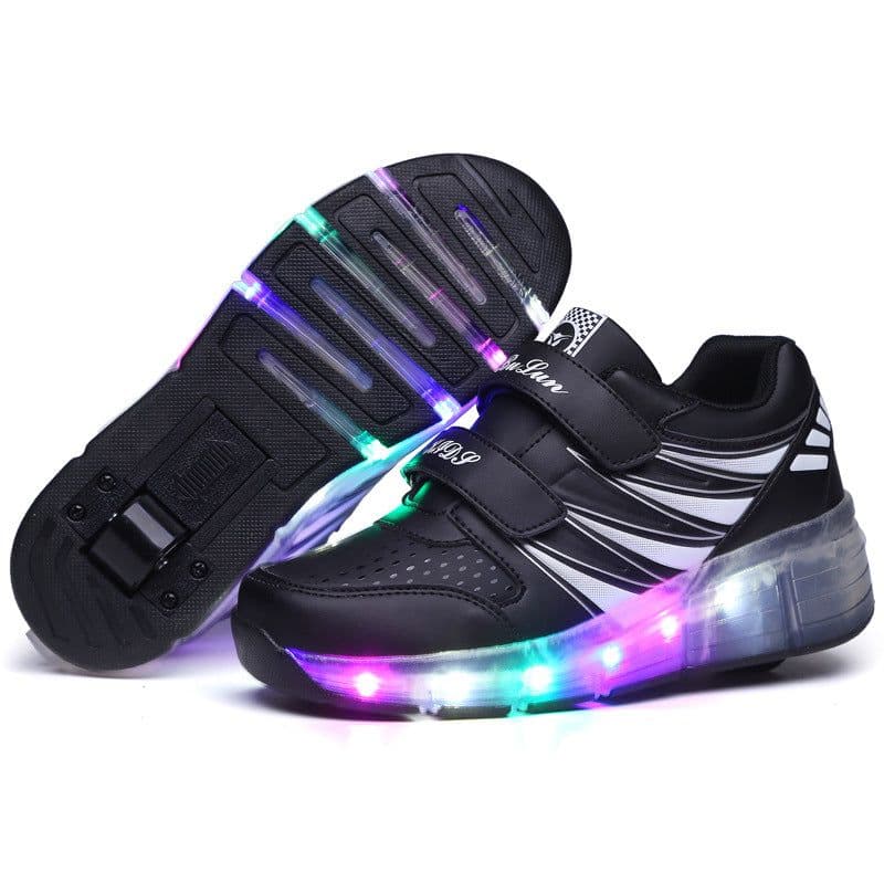 image-Cross-border special for Heelys shoes LED hair smooth roller shoes boys and girls student sports single and double wheels Amazon