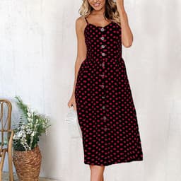 image-AliExpress 2019 summer European and American new cross-border hot selling sexy suspenders button backless dress female 8022