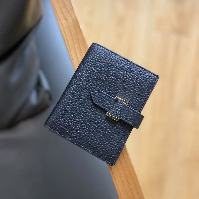 image-Wholesale wallet women's short leather folding wallet coin purse multi-function driver's license card holder large-capacity multi-card slot
