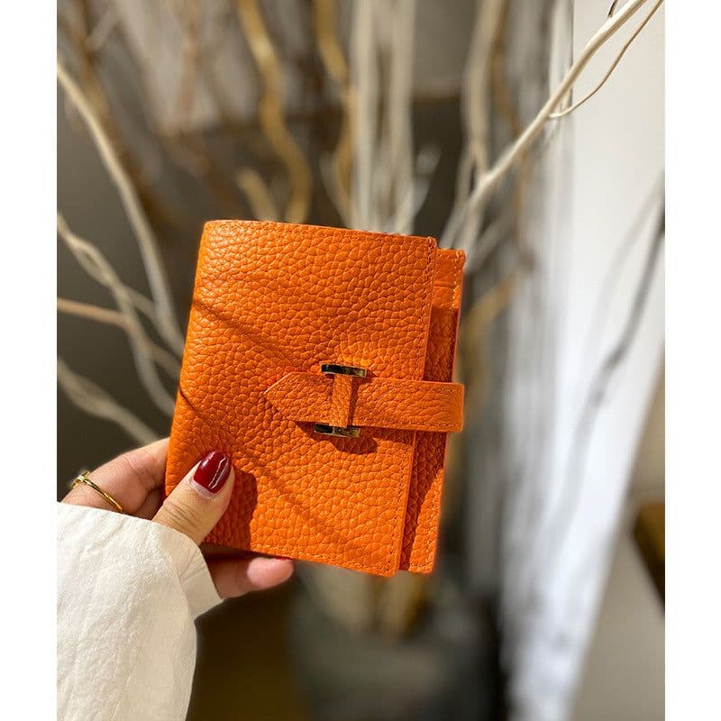 image-Wholesale wallet women's short leather folding wallet coin purse multi-function driver's license card holder large-capacity multi-card slot