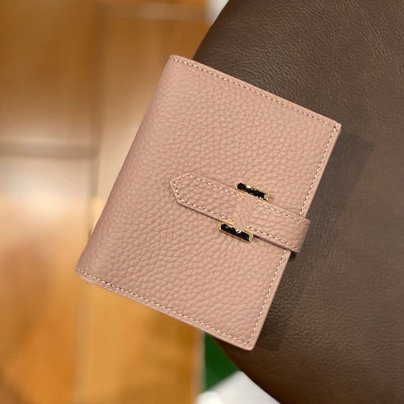 image-Wholesale wallet women's short leather folding wallet coin purse multi-function driver's license card holder large-capacity multi-card slot