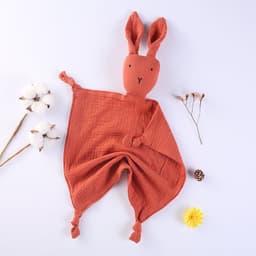 image-Cotton double gauze baby saliva towel sleeping bag blanket doll baby comfort towel can be imported rabbit blanket