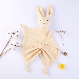 image-Cotton double gauze baby saliva towel sleeping bag blanket doll baby comfort towel can be imported rabbit blanket