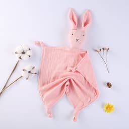 image-Cotton double gauze baby saliva towel sleeping bag blanket doll baby comfort towel can be imported rabbit blanket