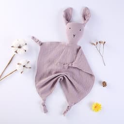 image-Cotton double gauze baby saliva towel sleeping bag blanket doll baby comfort towel can be imported rabbit blanket